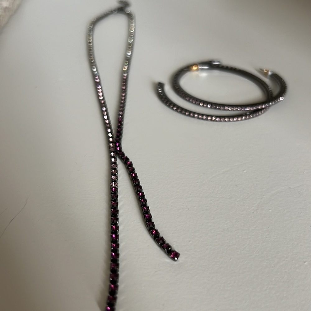 Necklace and hoop earrings set